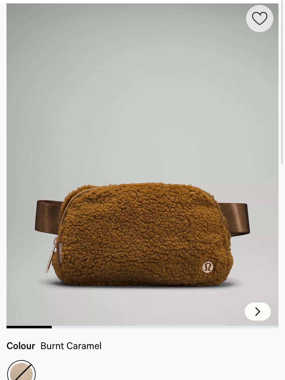 Lululemon Burnt Caramel Sherpa Belt Bag